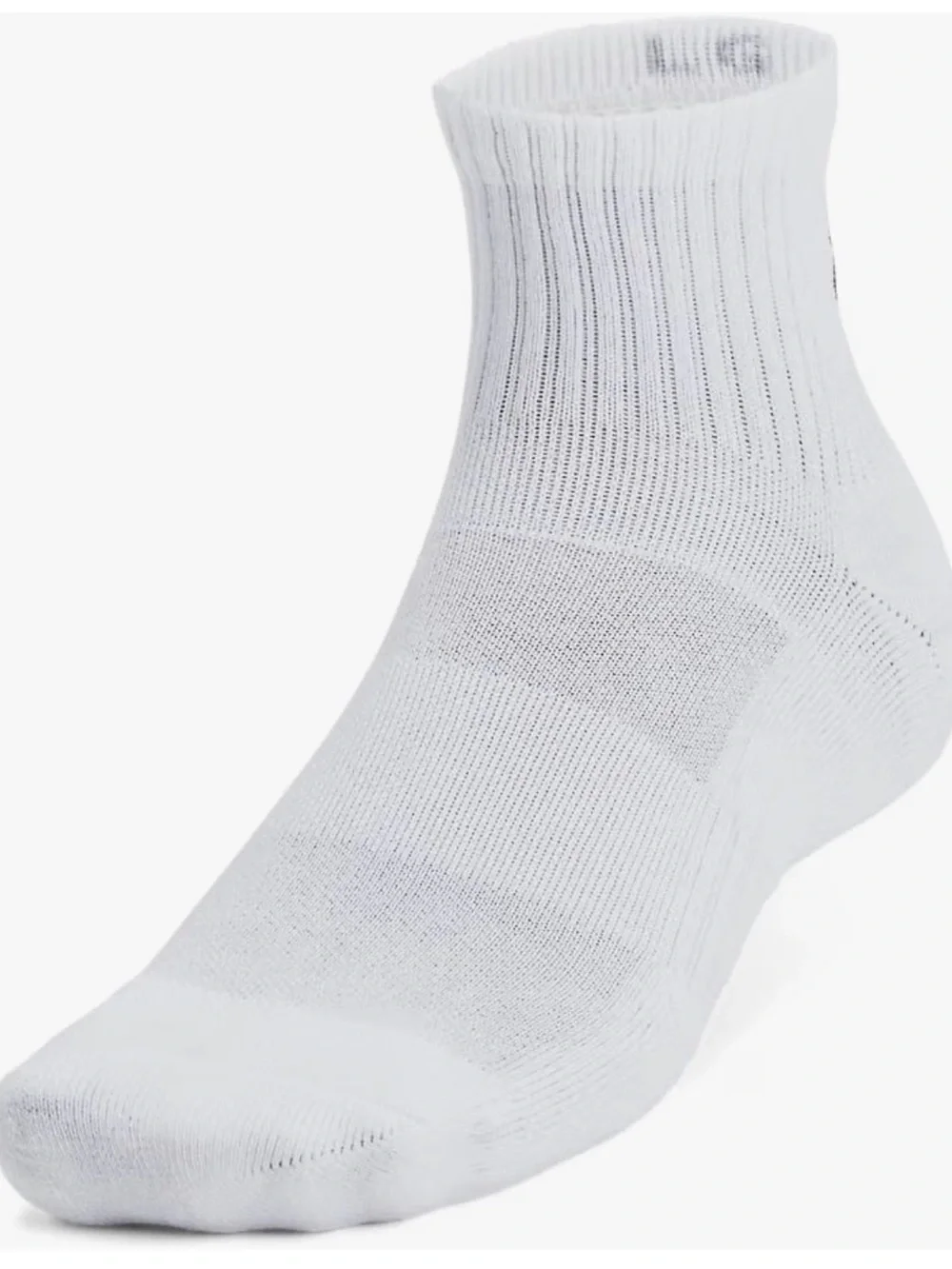 Under Armour Unisex-Adult Training Cotton Quarter Socks 6 Pack, White/BLK 2621